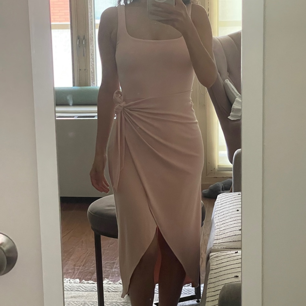 Aritzia Wilfred Saturn Midi Dress (Color: Coral Blush) - Picture 4 of 14